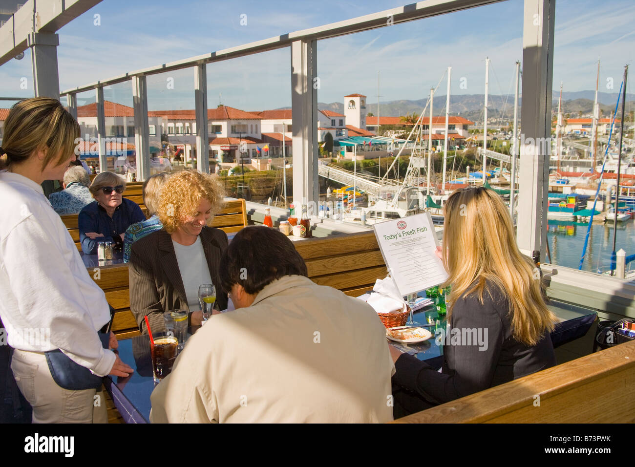 visitors dine at Brophy Bros Restaurant and Clam Bar Ventura Harbor