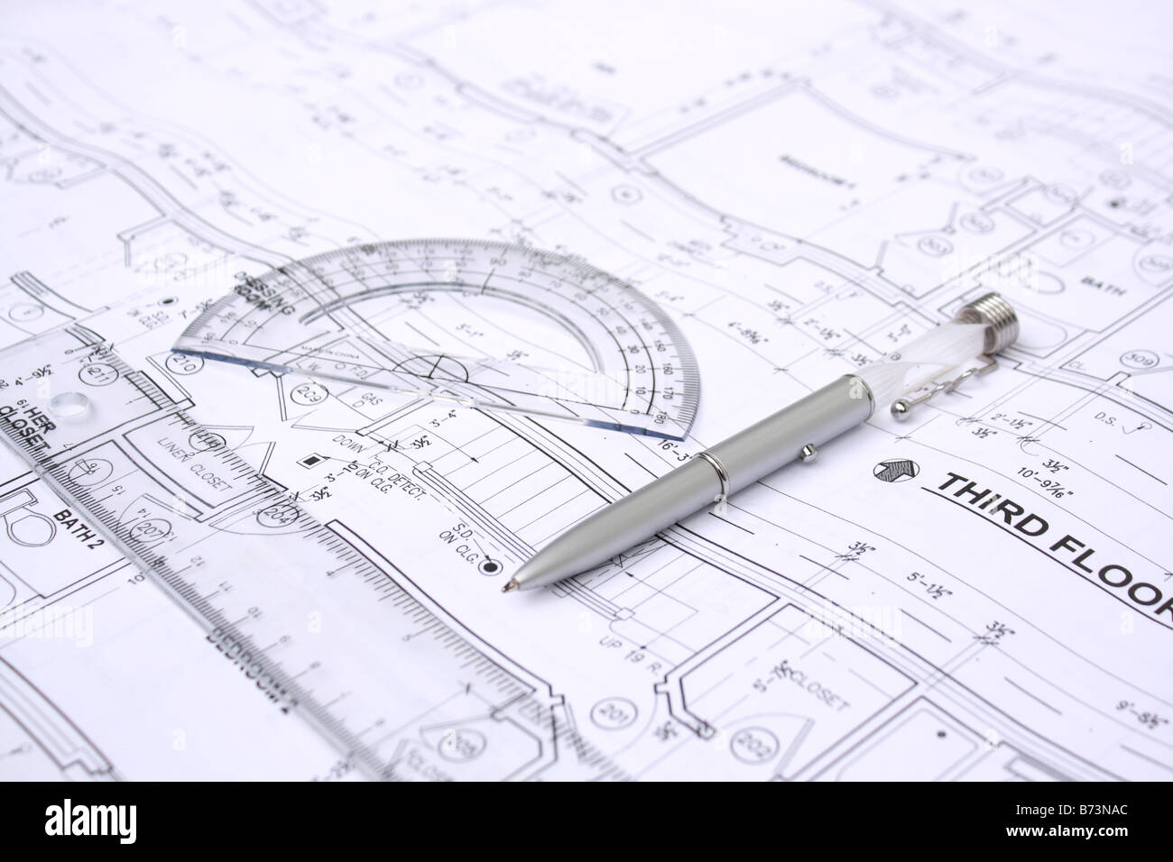 Blueprint architect construction design home plan residence drawing hi ...