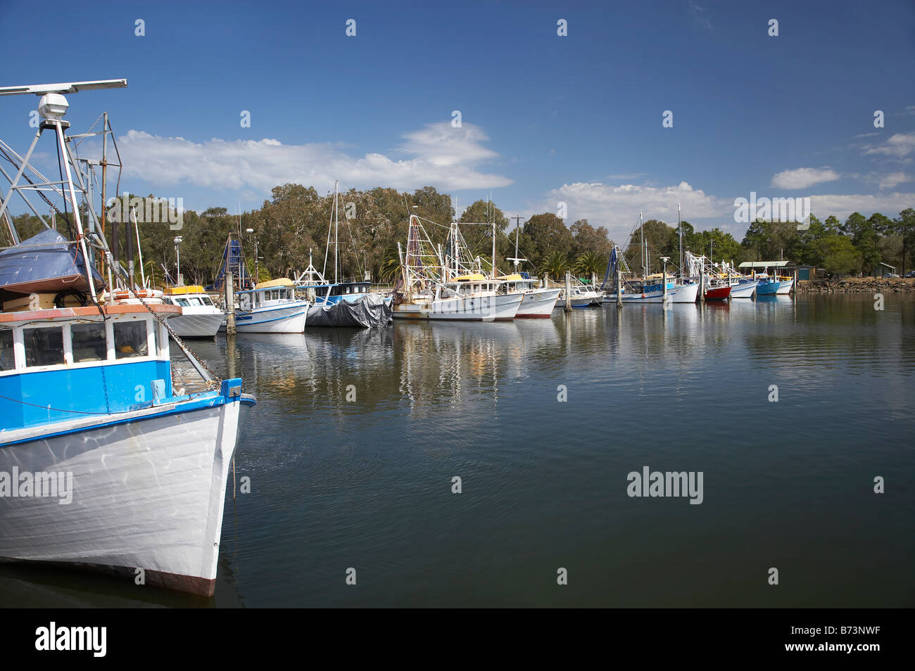 Fishing Boats in Boat Harbour Evans Head New South Wales Australia Stock Photo