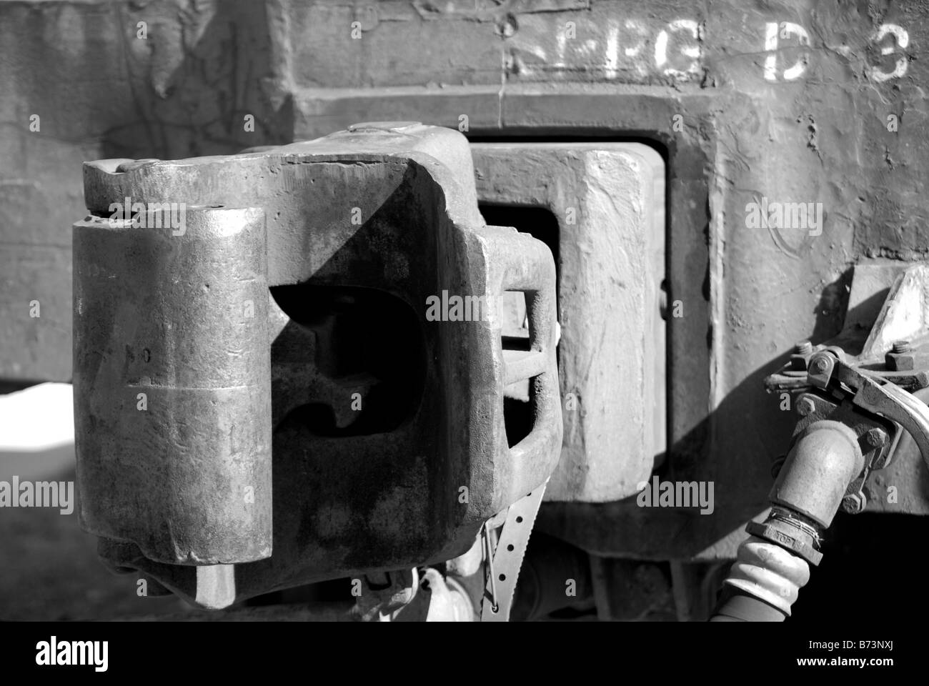 Railroad car coupler Black and White Stock Photos & Images Alamy