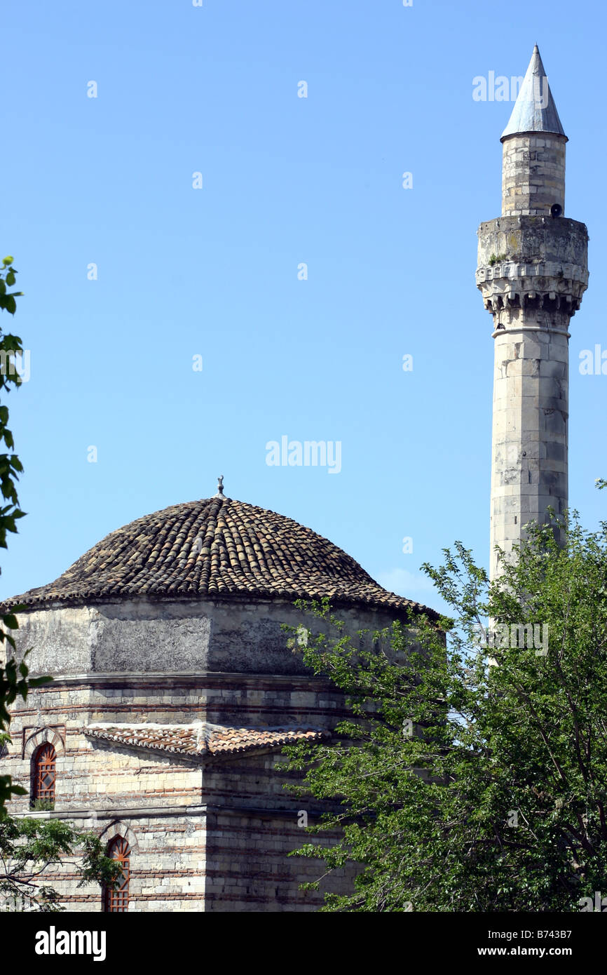 Mosque and Minaret in Albania Stock Photo