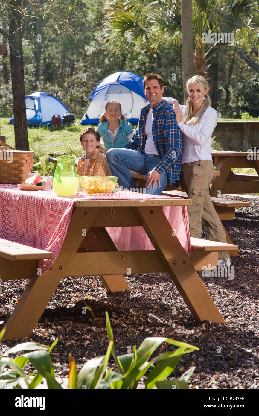 Teen girl sitting picnic table hi-res stock photography and images - Alamy