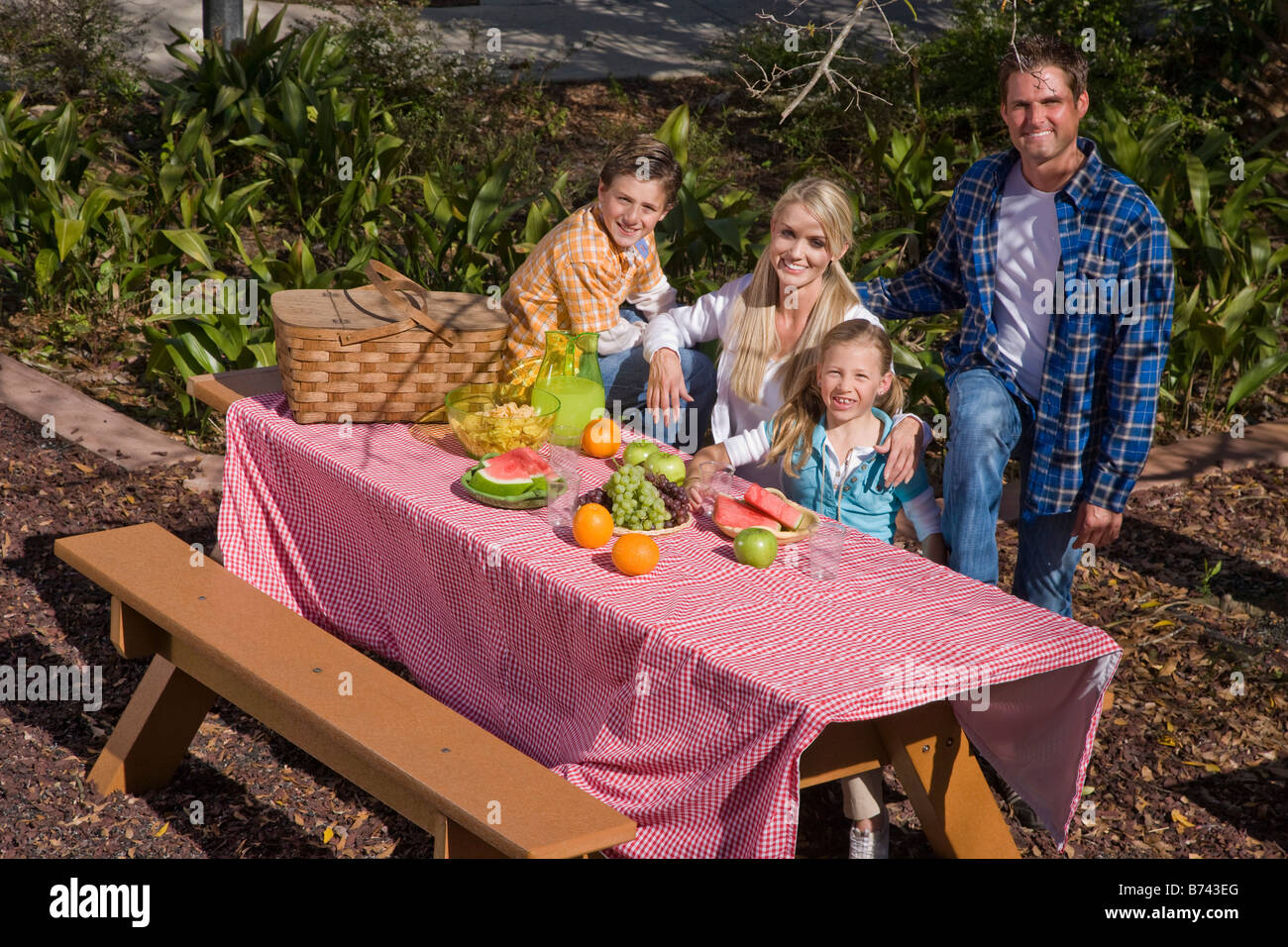 Teen girl sitting picnic table hi-res stock photography and images - Alamy