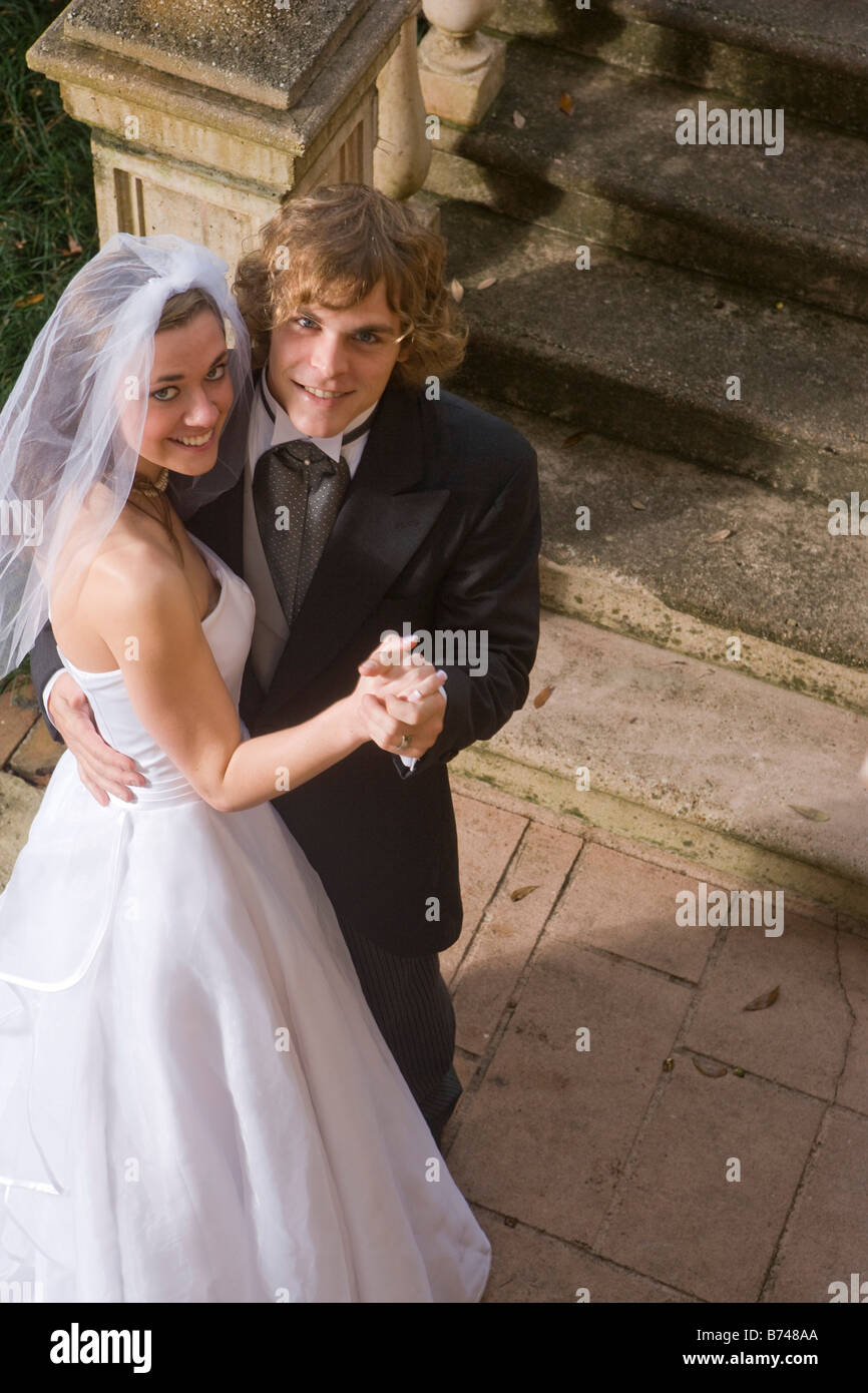 Bride and groom dancing first dance on wedding day Stock Photo - Alamy