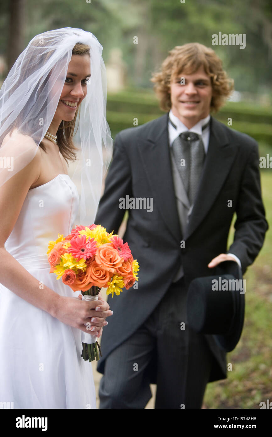 Top view bride groom looking hi-res stock photography and images - Alamy