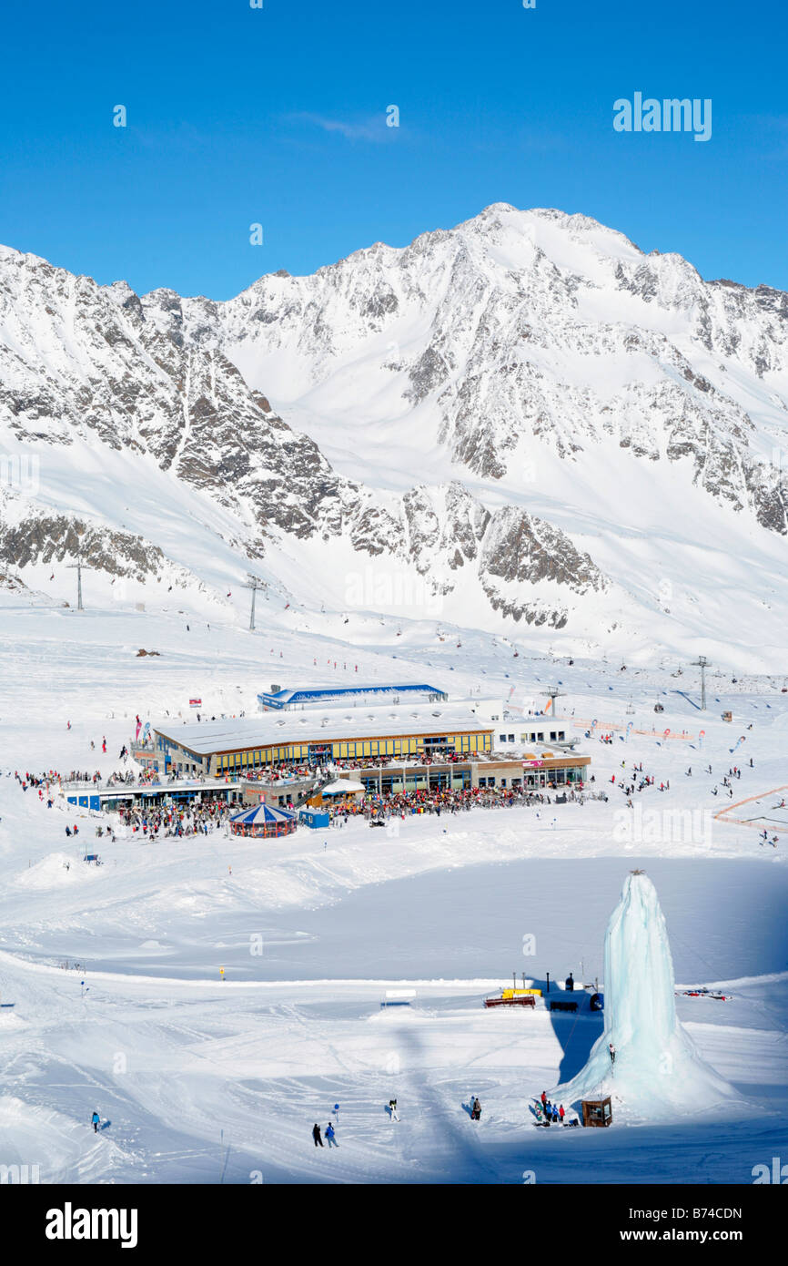 panoramic view of mountain station Gamsgarten at Stubai Glacier in Tyrol, Austria Stock Photo