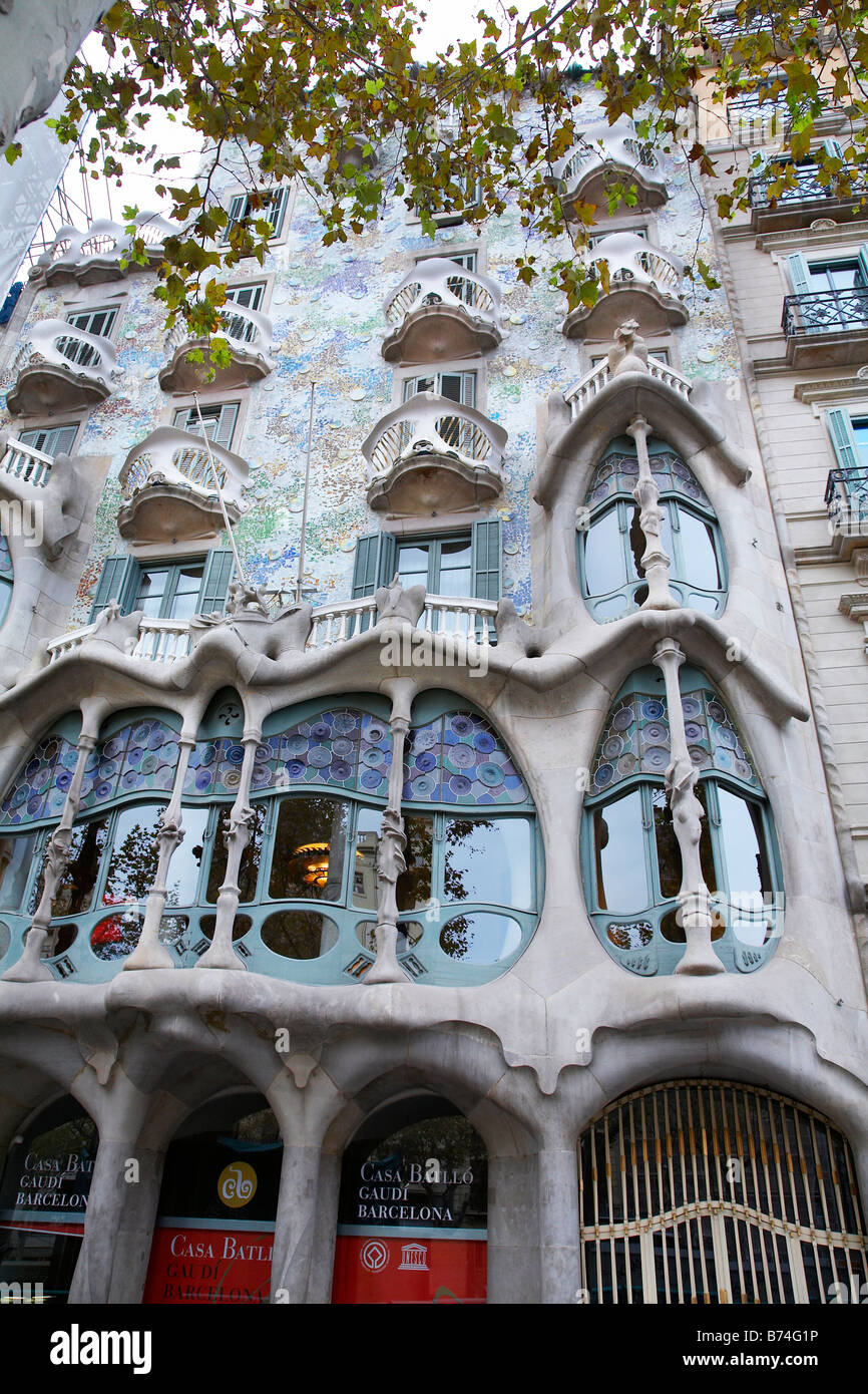 Casa Battlo Barcelona Spain Stock Photo