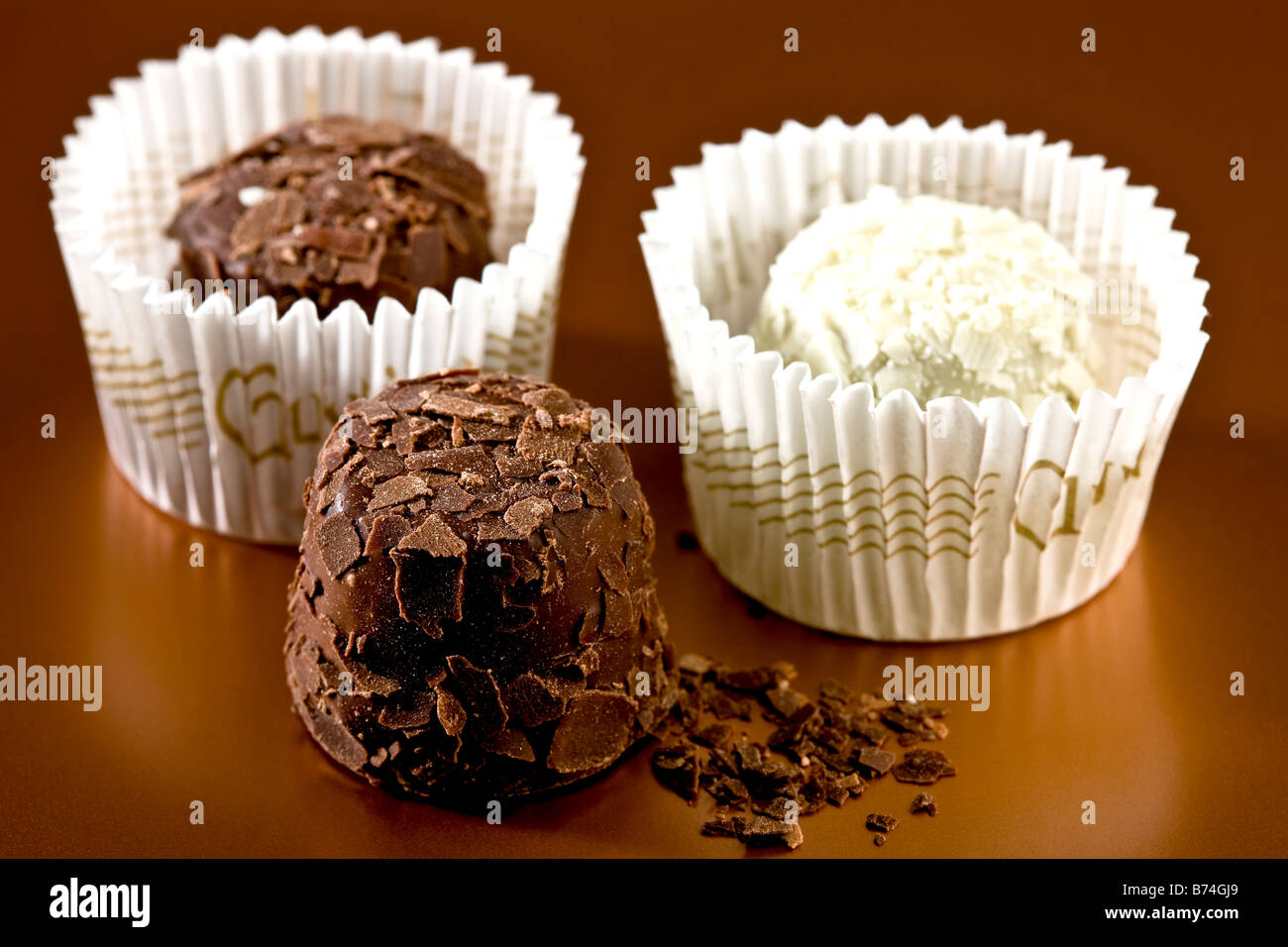 Chocolate with truffle filling Stock Photo