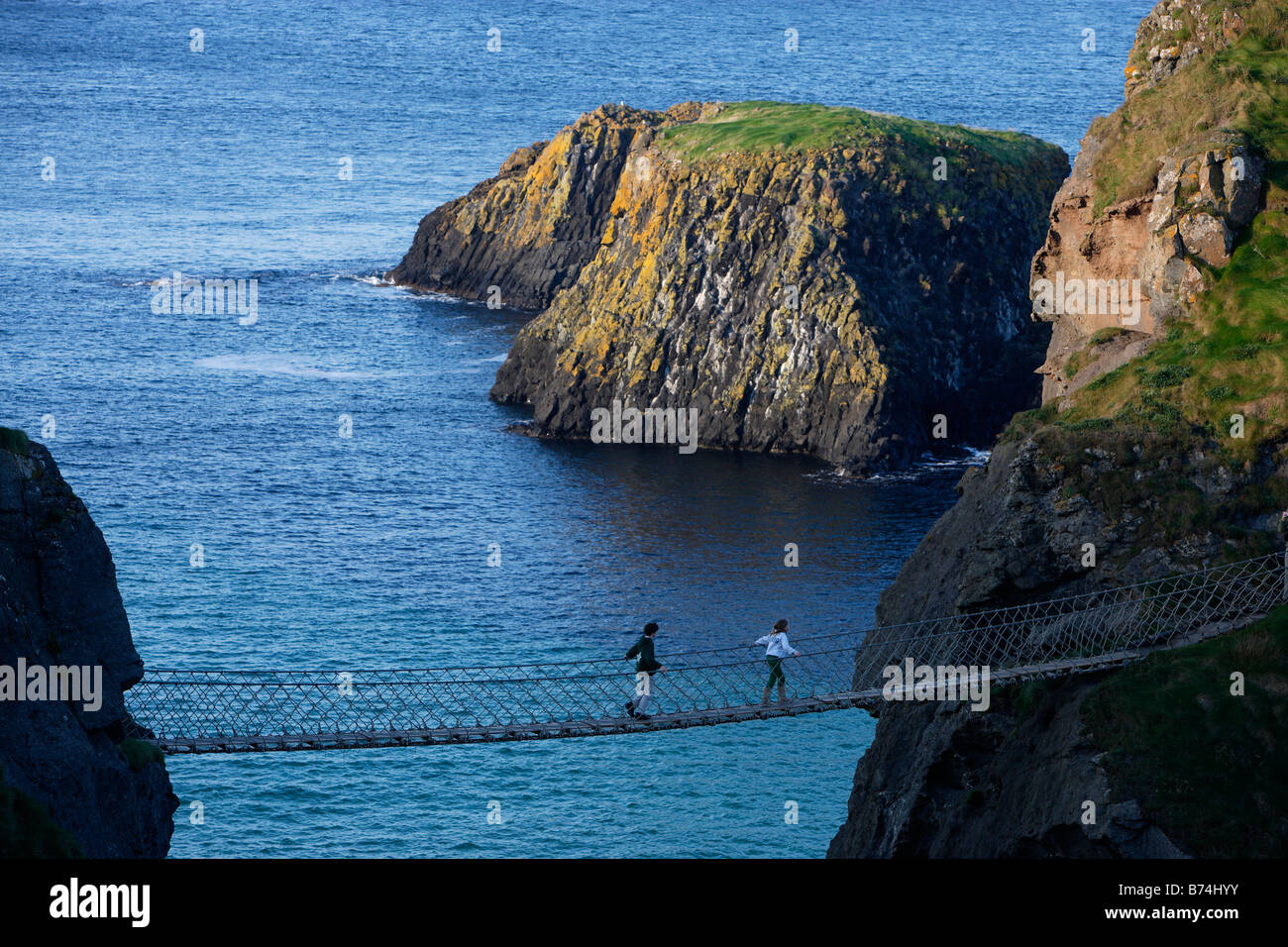 Northern Ireland Carrick a rede Rope Bridge Co Antrim UK Stock Photo