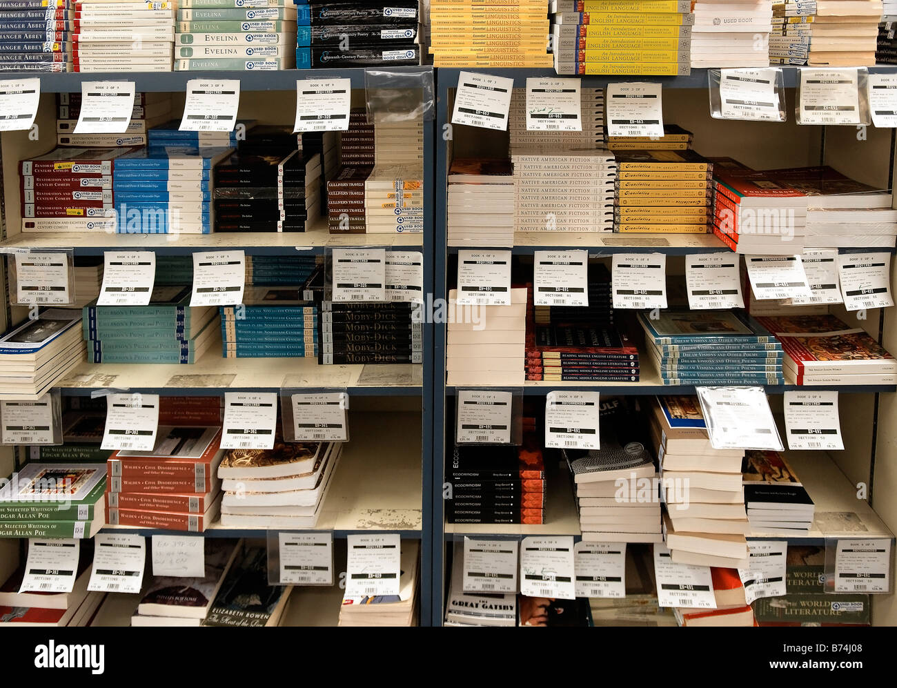 College textbooks for sale in a school bookstore Stock Photo Alamy