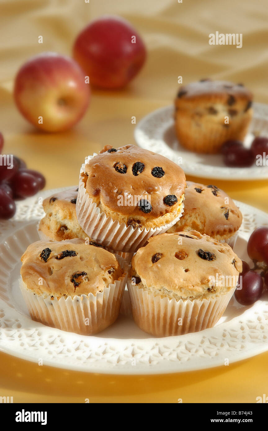 fruit and apple buns Stock Photo