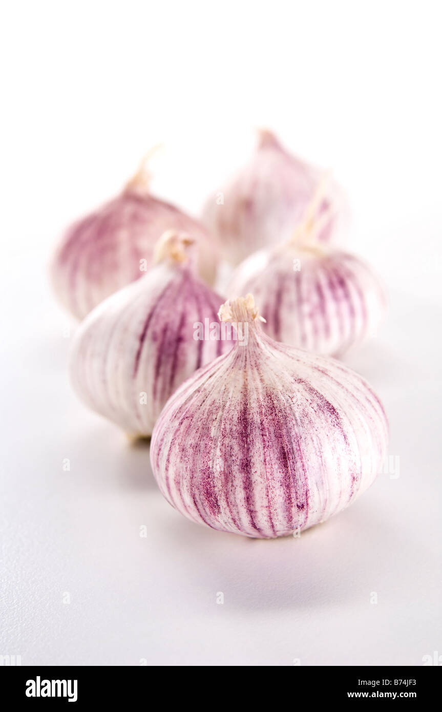 Five heads of Chinese garlic. Unlike normal garlic, Chinese garlic is