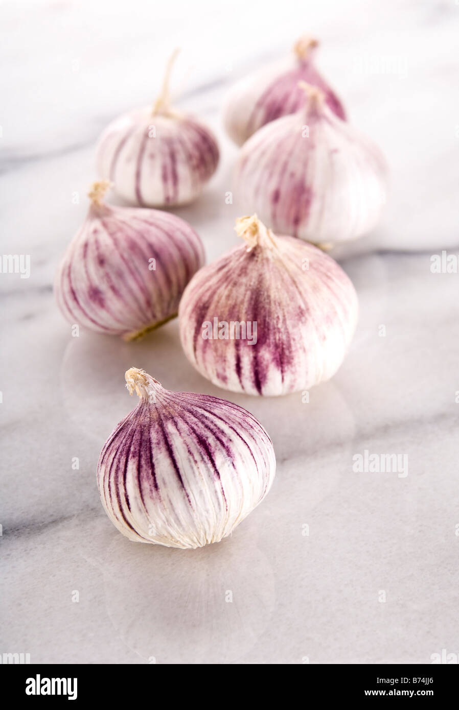 Five heads of Chinese garlic. Unlike normal garlic, Chinese garlic is one complete bulb ideal