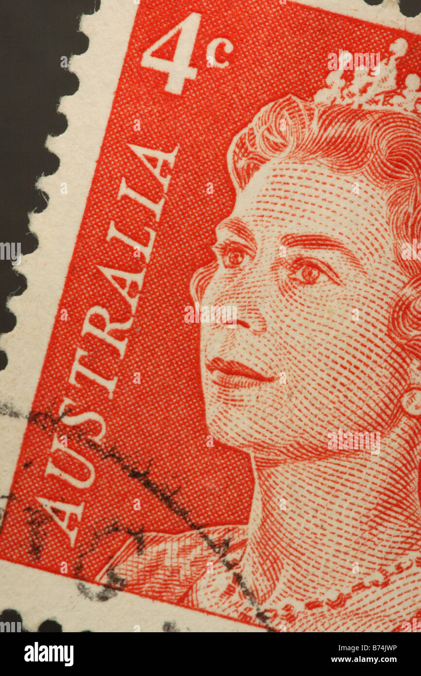 Australia Australian 4c 4 cent postage stamp featuring Queen Elizabeth II 2nd from the 1960s sixties Stock Photo