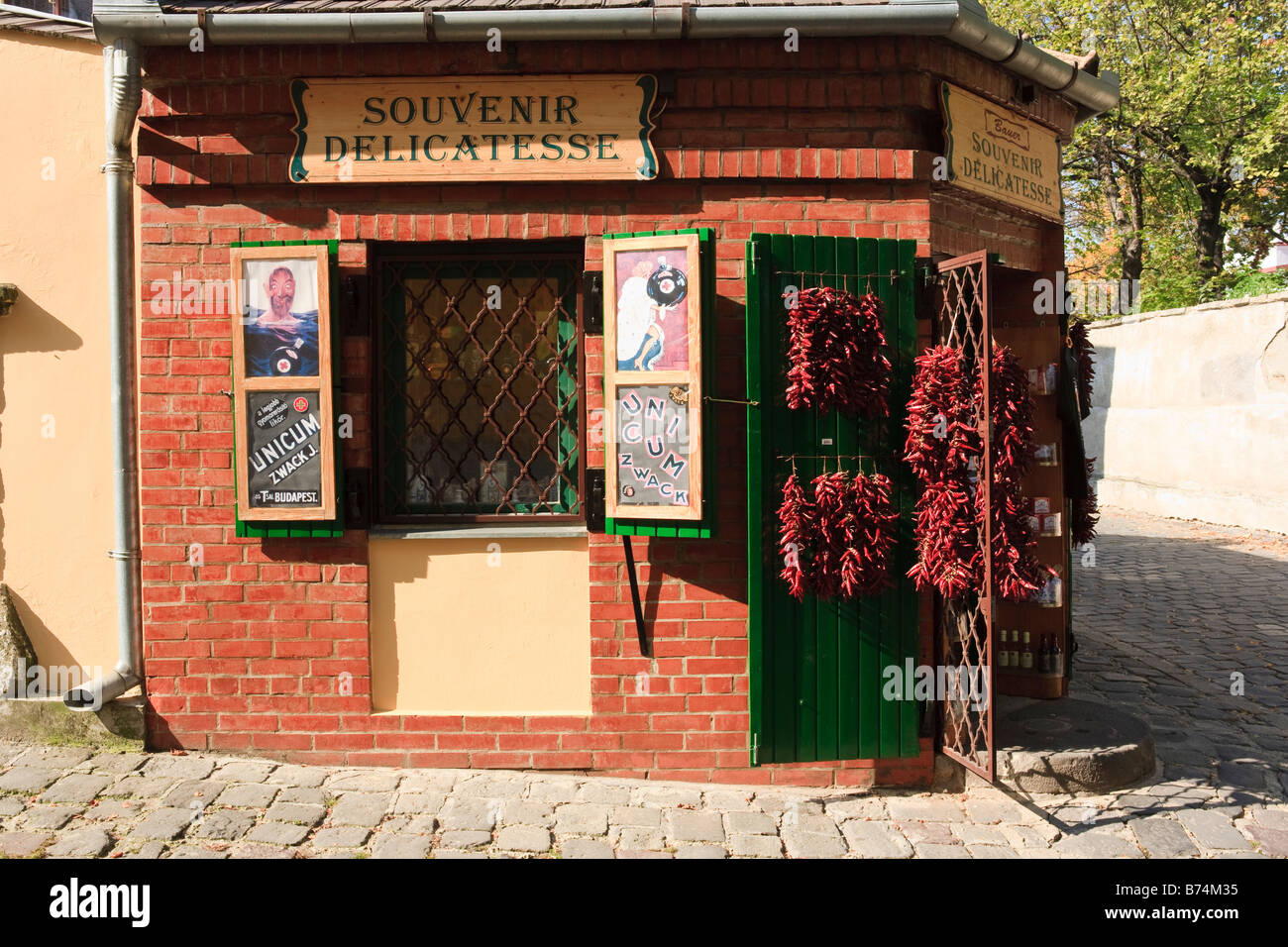 A souvenir shop and delicatessen selling chillies Stock Photo