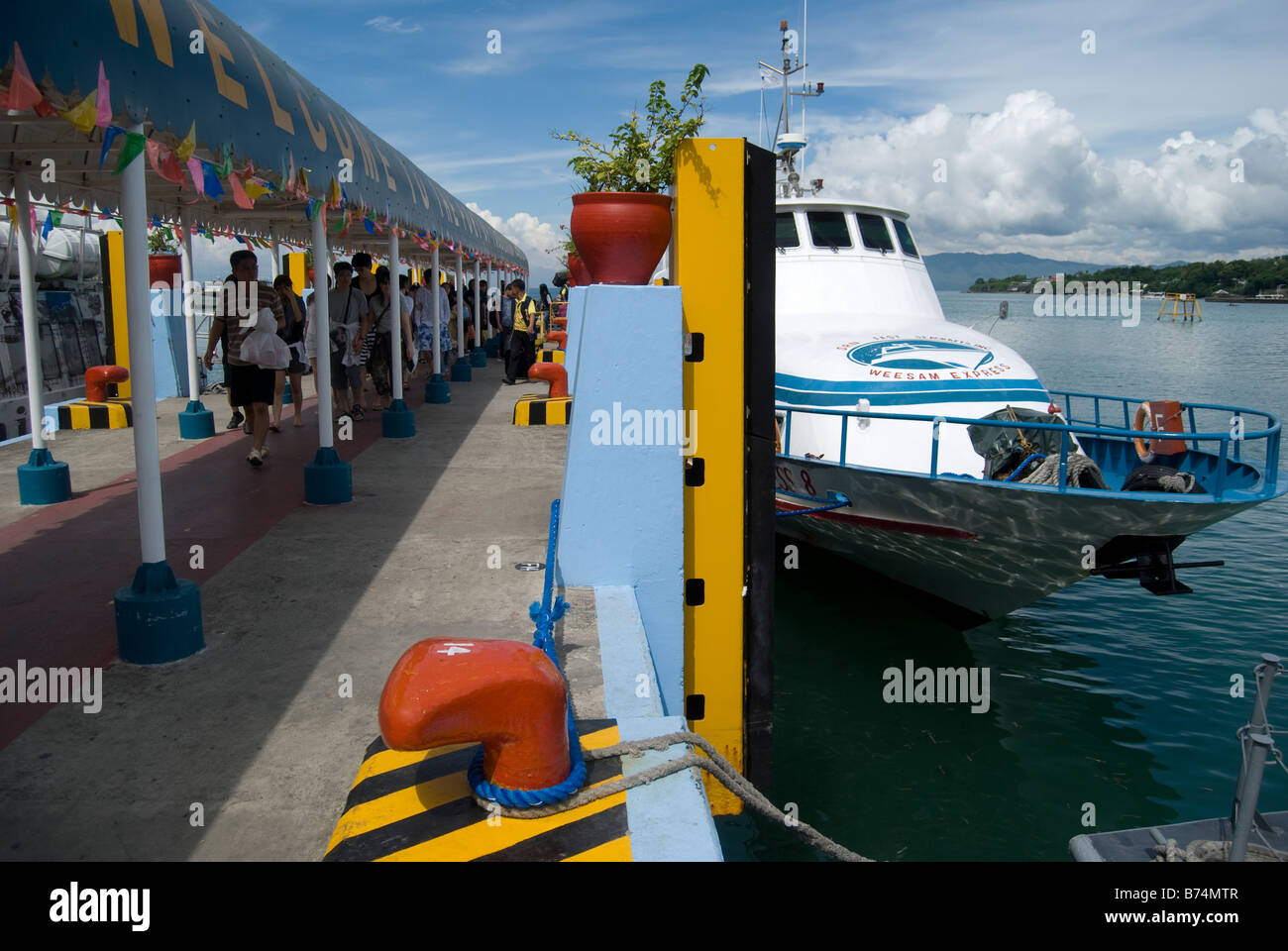Cebu ferry at Tagbilaran Pier, Tagbilaran City, Bohol, Visayas, Philippines Stock Photo