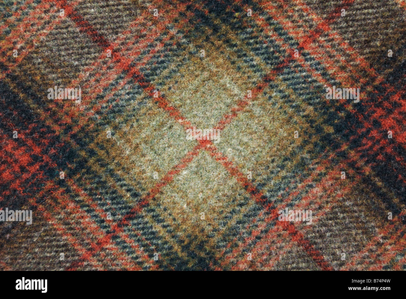 Check patterned tweed fabric sample Stock Photo