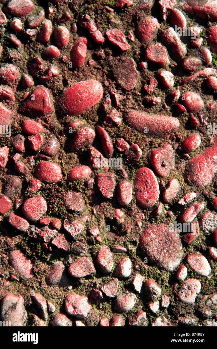 red paint on road surface Stock Photo