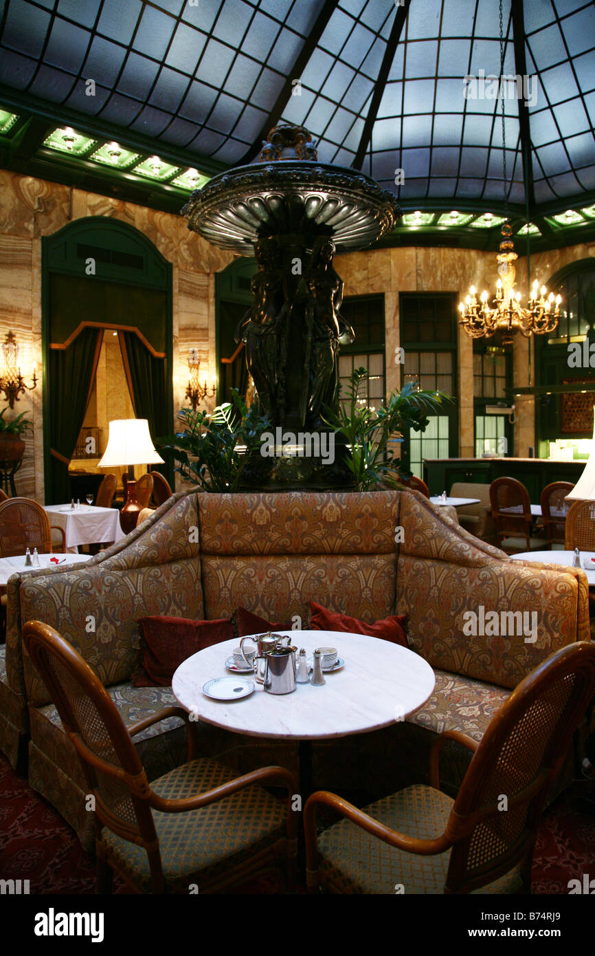 Palm court restaurant in the Grand Hotel Oslo Stock Photo