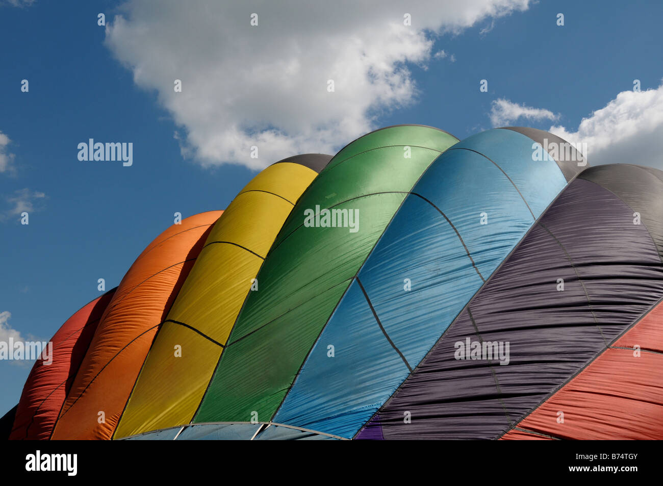 Hot air balloon being inflated Stock Photo - Alamy