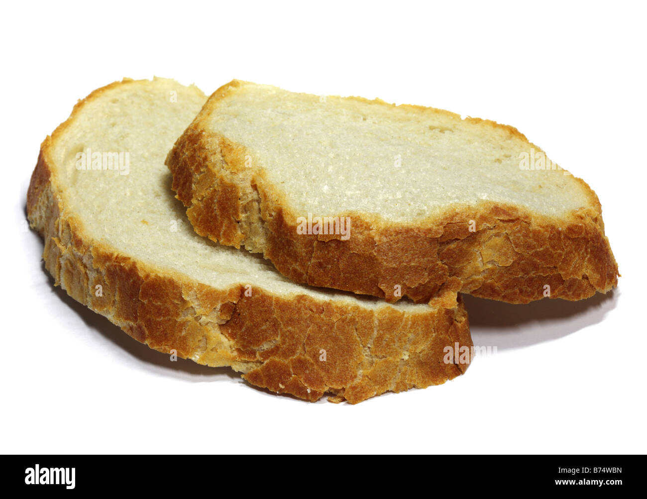 Crusty White Bread Slices Stock Photo