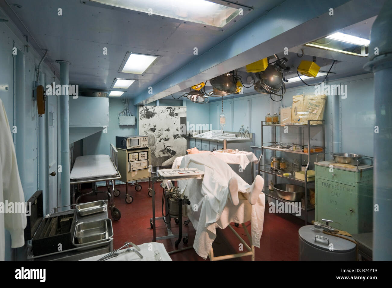 Operating theater onboard the USS Yorktown aircraft carrier, Patriots Point Naval Museum, Charleston Harbor, South Carolina Stock Photo