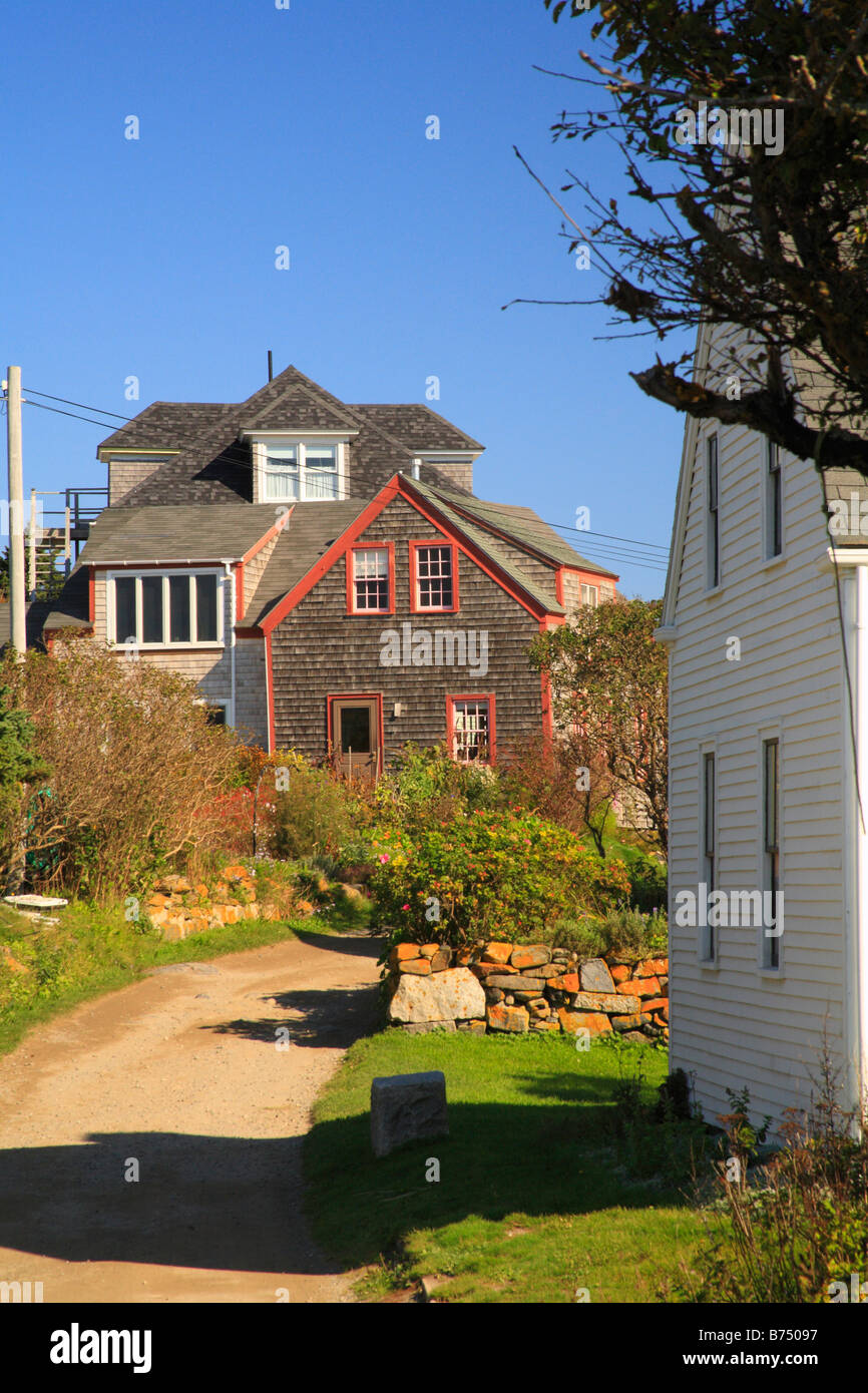 Street in Monhegan, Monhegan Island, Maine, USA Stock Photo Alamy
