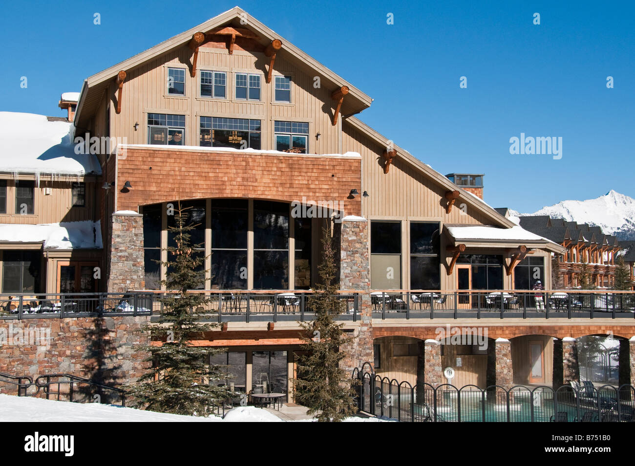 Moonlight Lodge, Moonlight Basin Resort, Big Sky, Montana Stock Photo