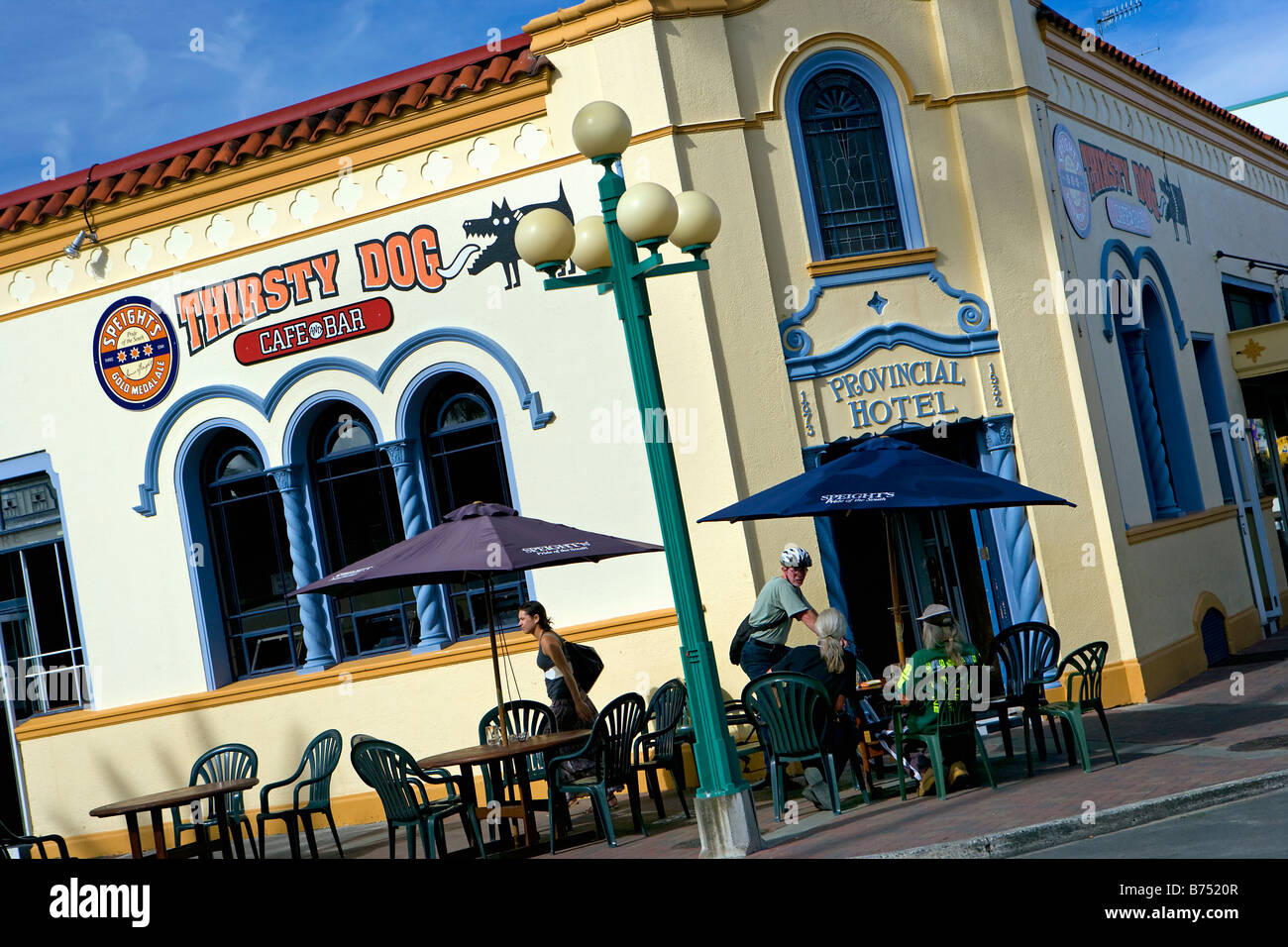 New Zealand, North Island, Napier, Art deco building. Provincial Hotel. Stock Photo