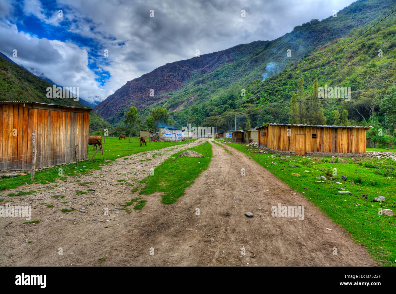 Village in Peruvian Andes Stock Photo