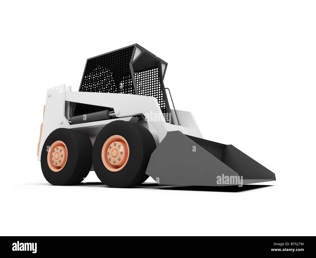 isolated skid steer loader on a white background Stock Photo - Alamy