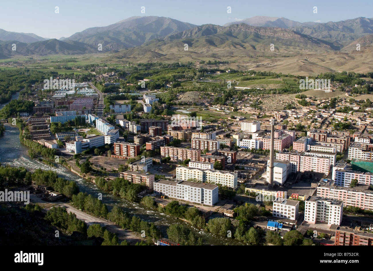A panorama of Altai City the capital of Altai county in the northernmost tip of Xinjiang in western China Stock Photo
