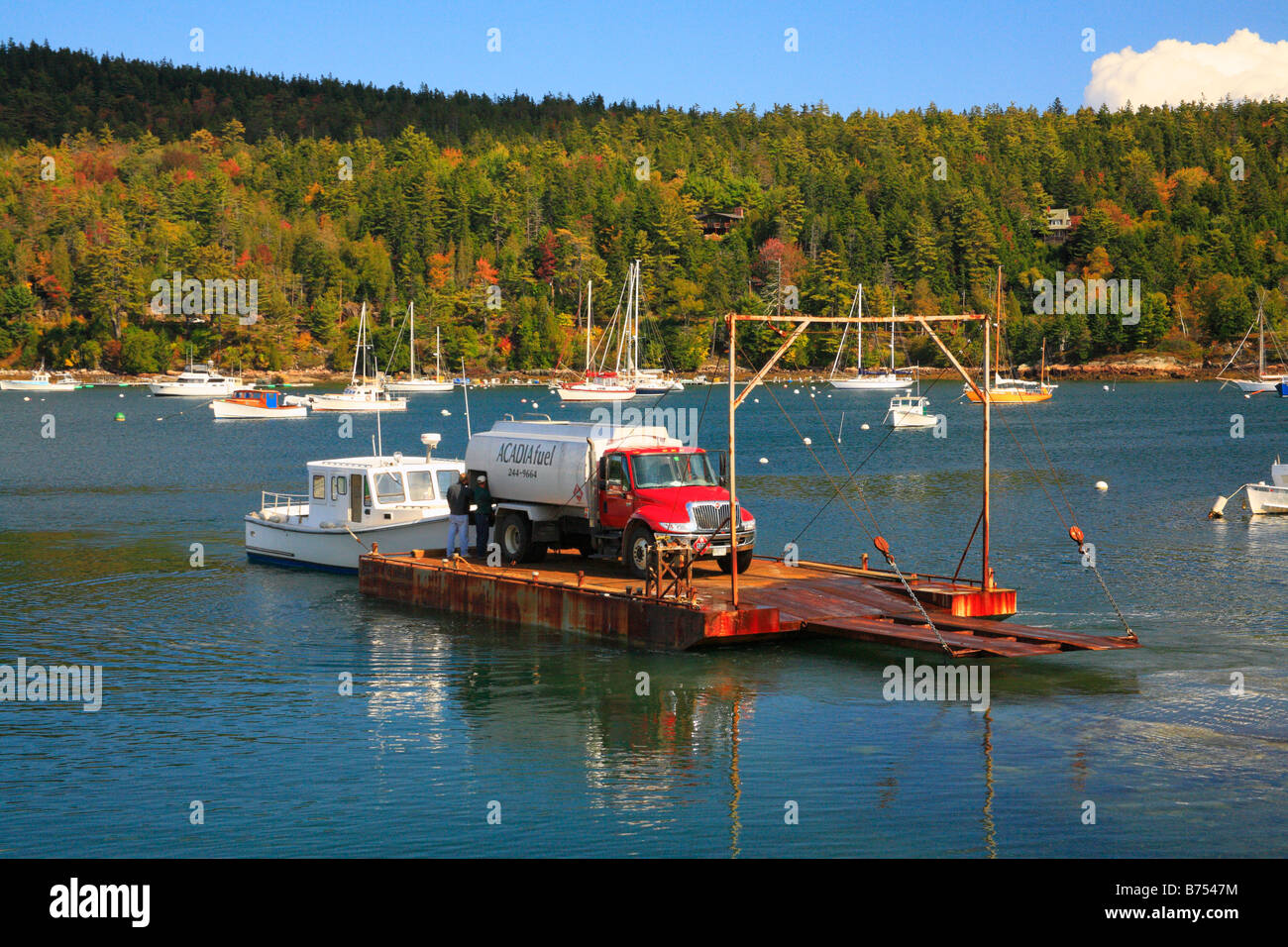 Beal and Bunker Ferry, Northeast Harbor, Mount Desert Island, Maine, USA Stock Photo