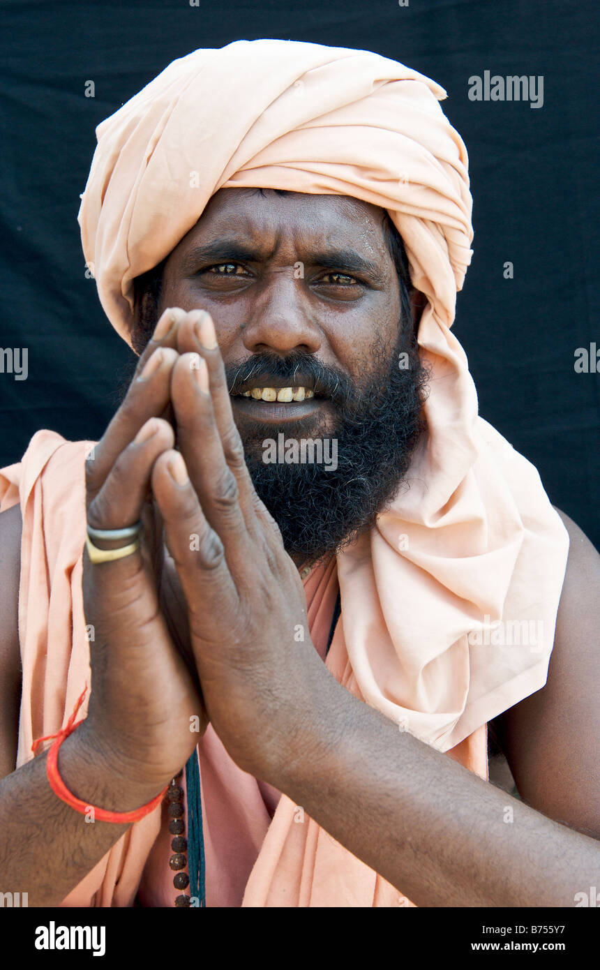 India Vrindavan a portrait of a Sadhu or holy man Stock Photo