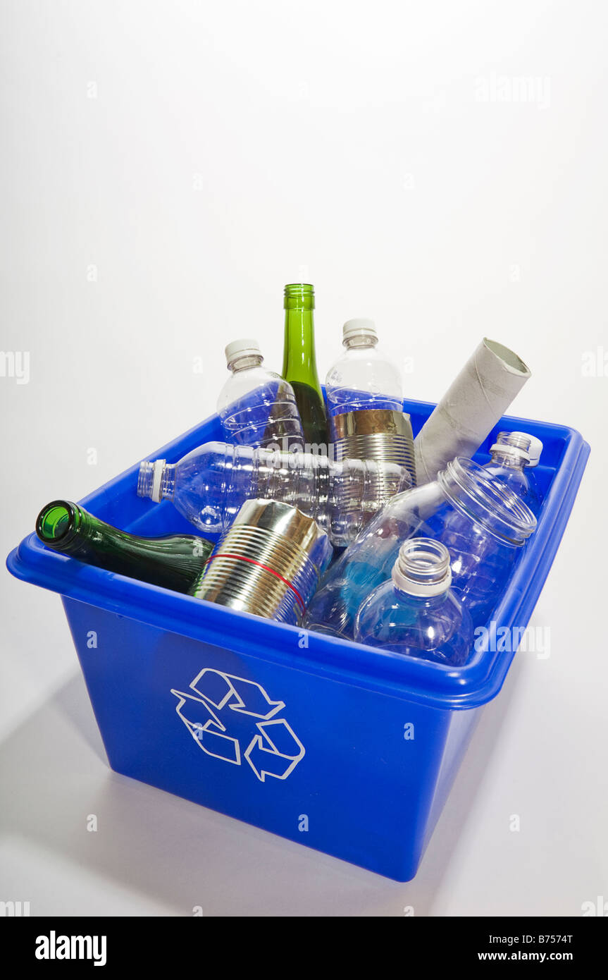 Blue box recycling Stock Photo Alamy