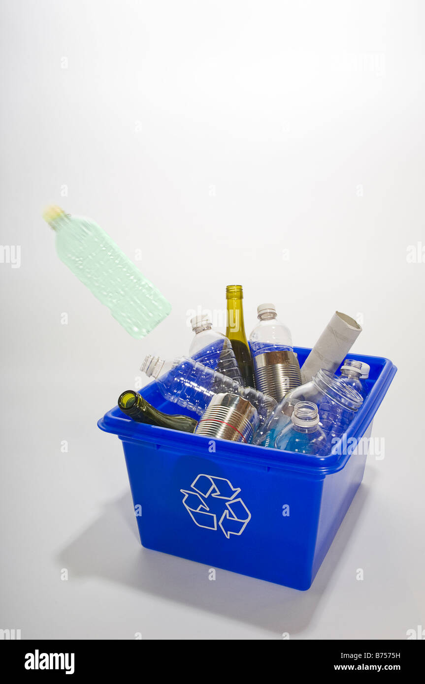 Blue box recycling Stock Photo Alamy
