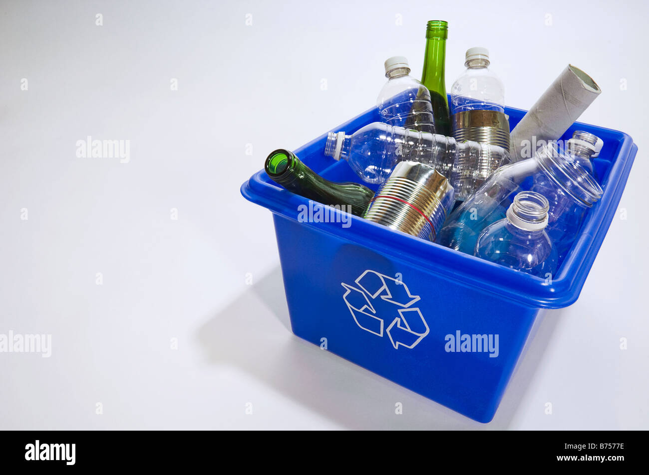 Blue box recycling Stock Photo Alamy