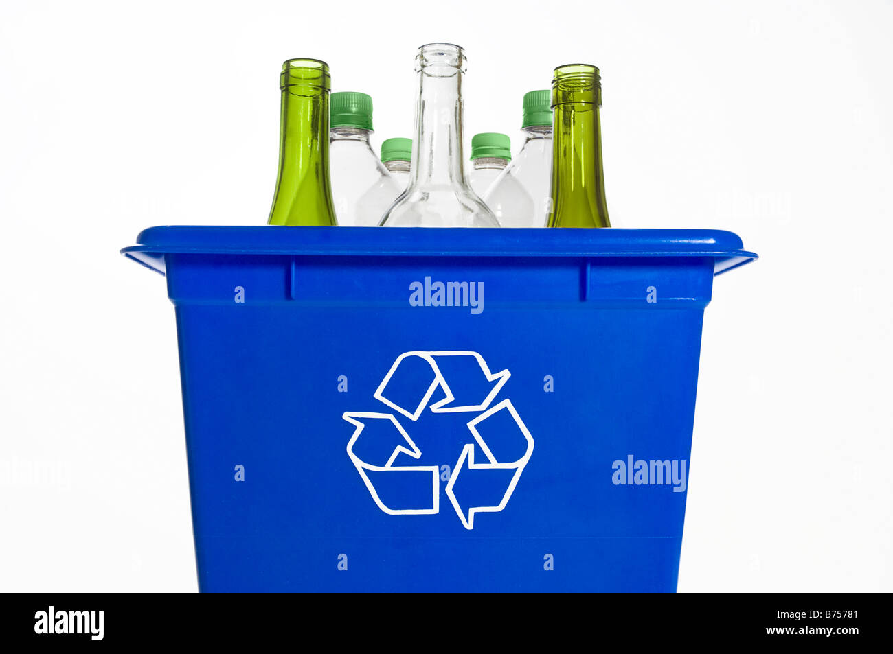 Blue box recycling Stock Photo Alamy