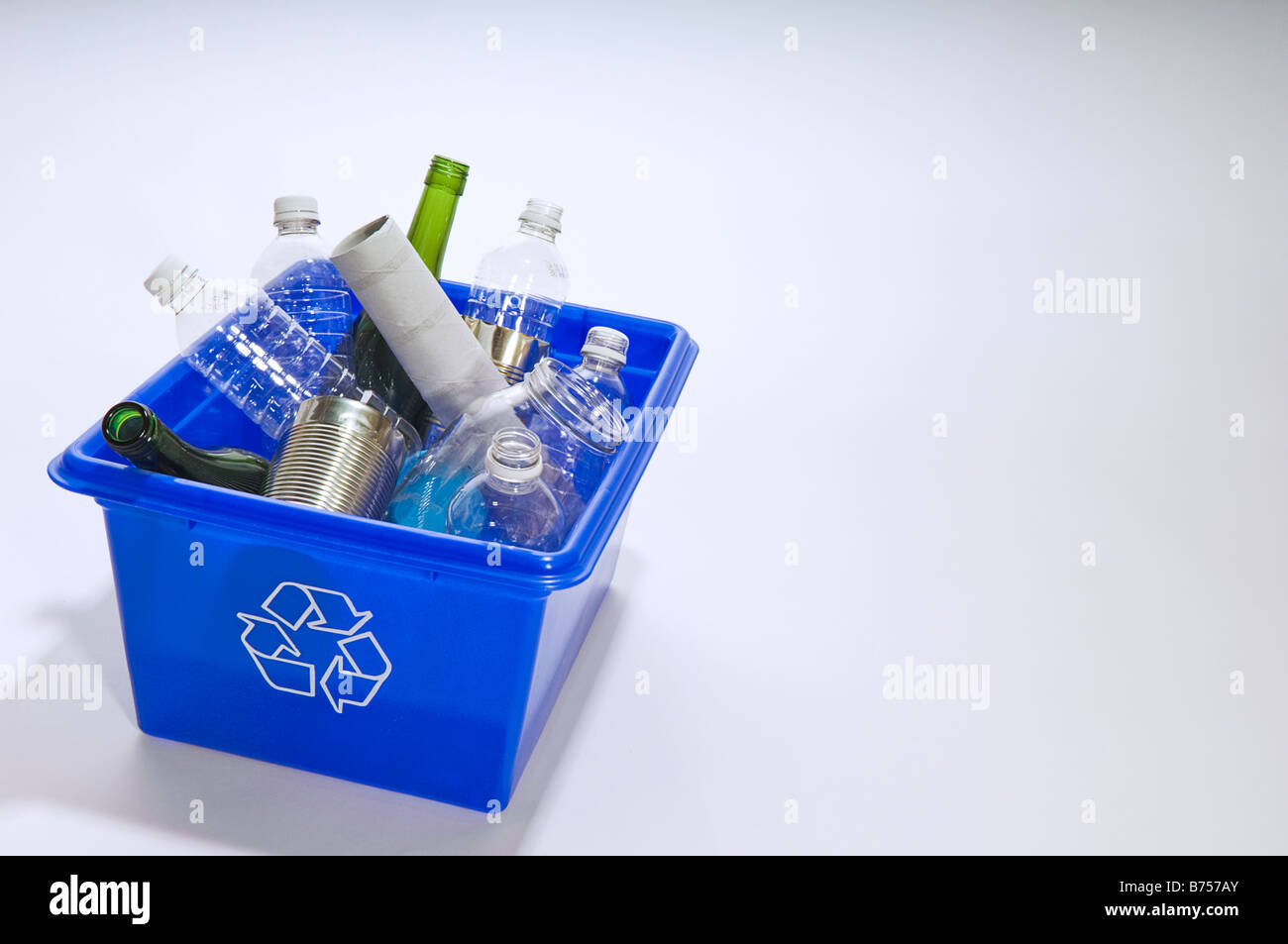 Blue box recycling Stock Photo Alamy