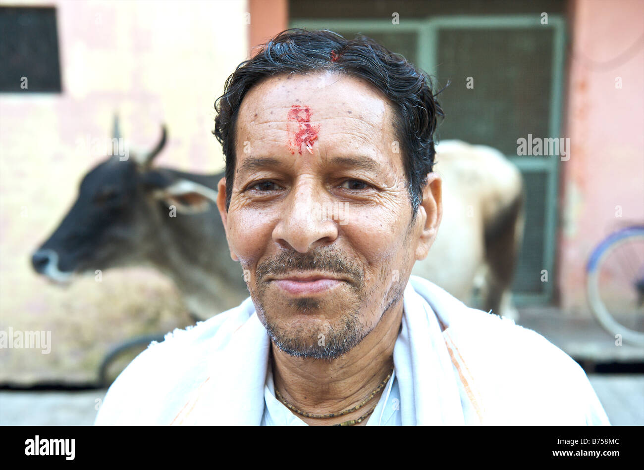 India Vrindavan a portrait of a local man Stock Photo Alamy