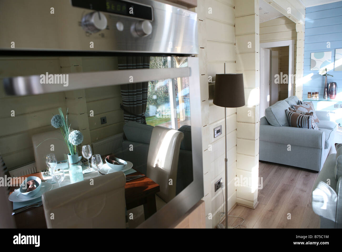 a interior shot of a estonian wood lodge in estonia taken from the