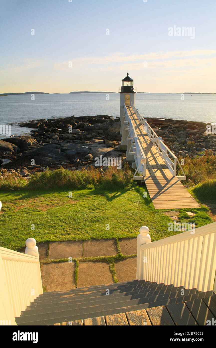 Marshall Point Light at Sunset, Port Clyde, Maine, USA Stock Photo Alamy