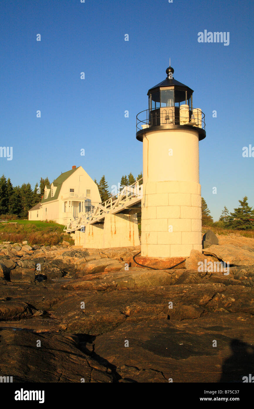 Marshall Point Light at Sunset, Port Clyde, Maine, USA Stock Photo Alamy
