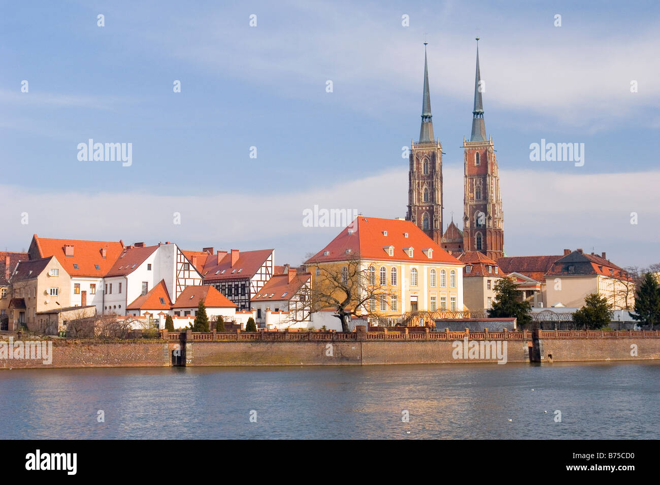 Saint John Cathedral Ostrow Tumski and Odra river Wroclaw Poland Stock ...