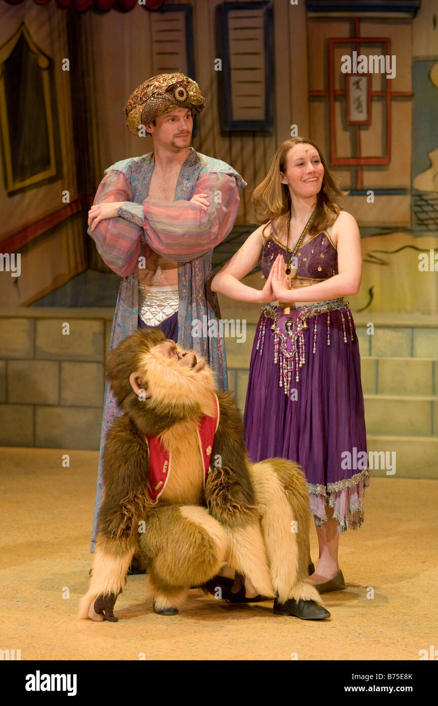 three members of the cast of an Amateur drama company performing Sinbad