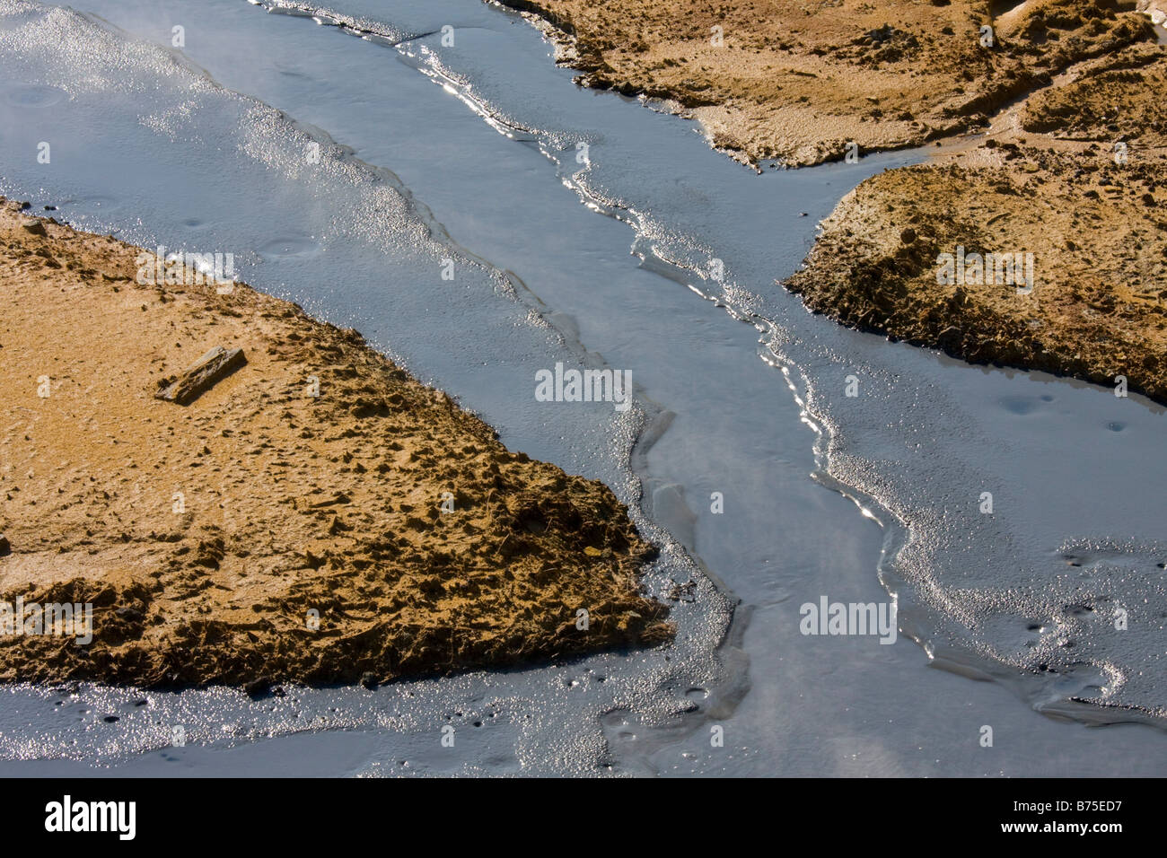 Hot mud detail at Seltun geothermial area Iceland Stock Photo