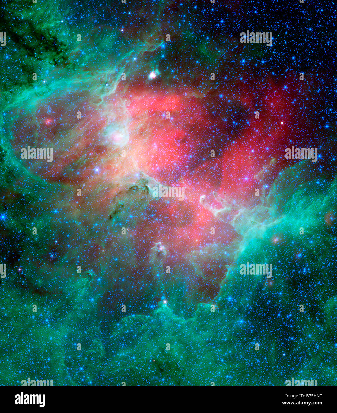 Eagle nebula photographed by NASA Spitzer Space Telescope Stock Photo