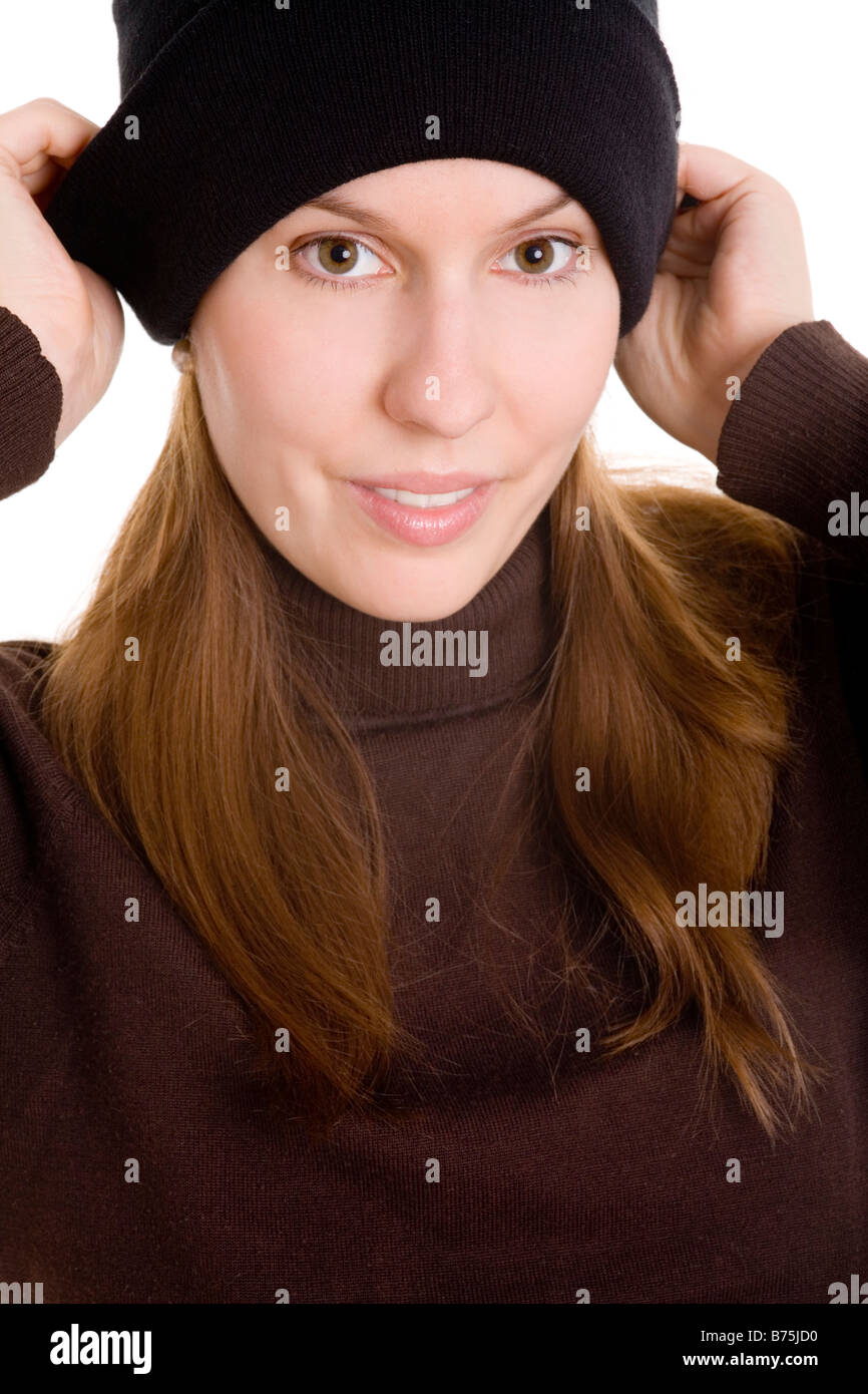 girl with cap Stock Photo Alamy