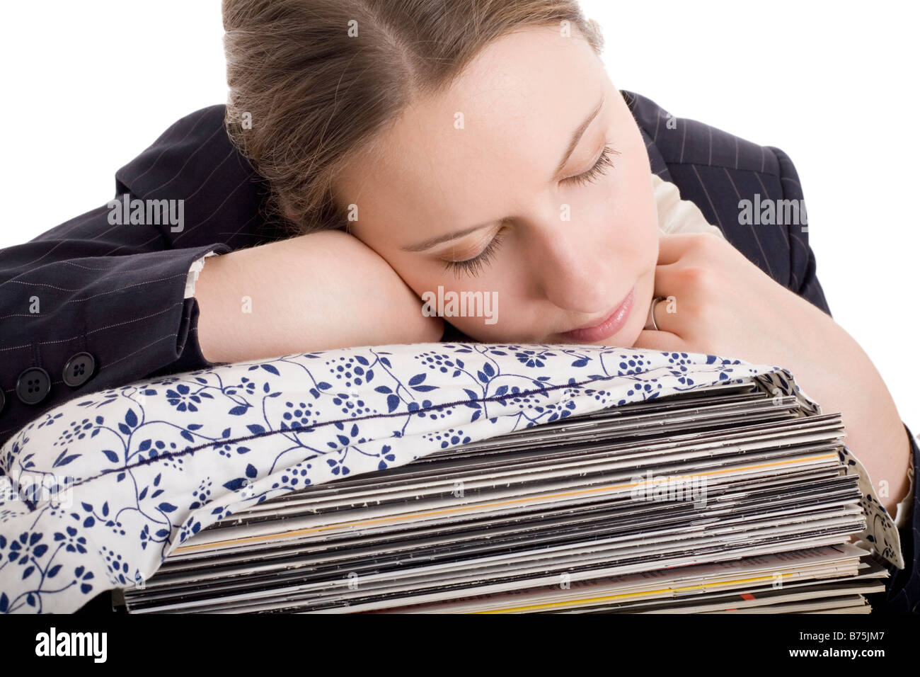 asleep businesswoman Stock Photo