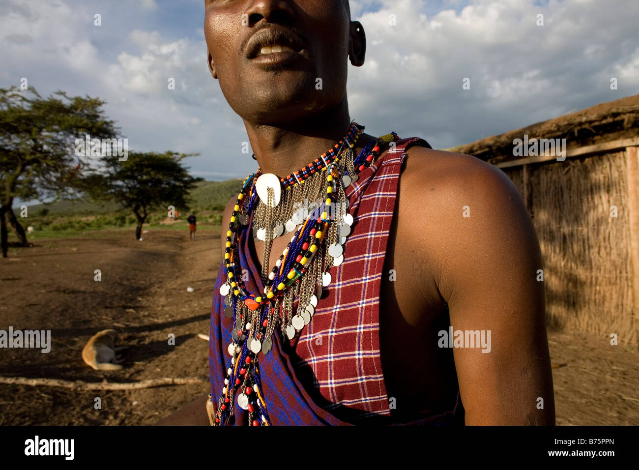 Kenya Masaai Ngoiroro village Stock Photo
